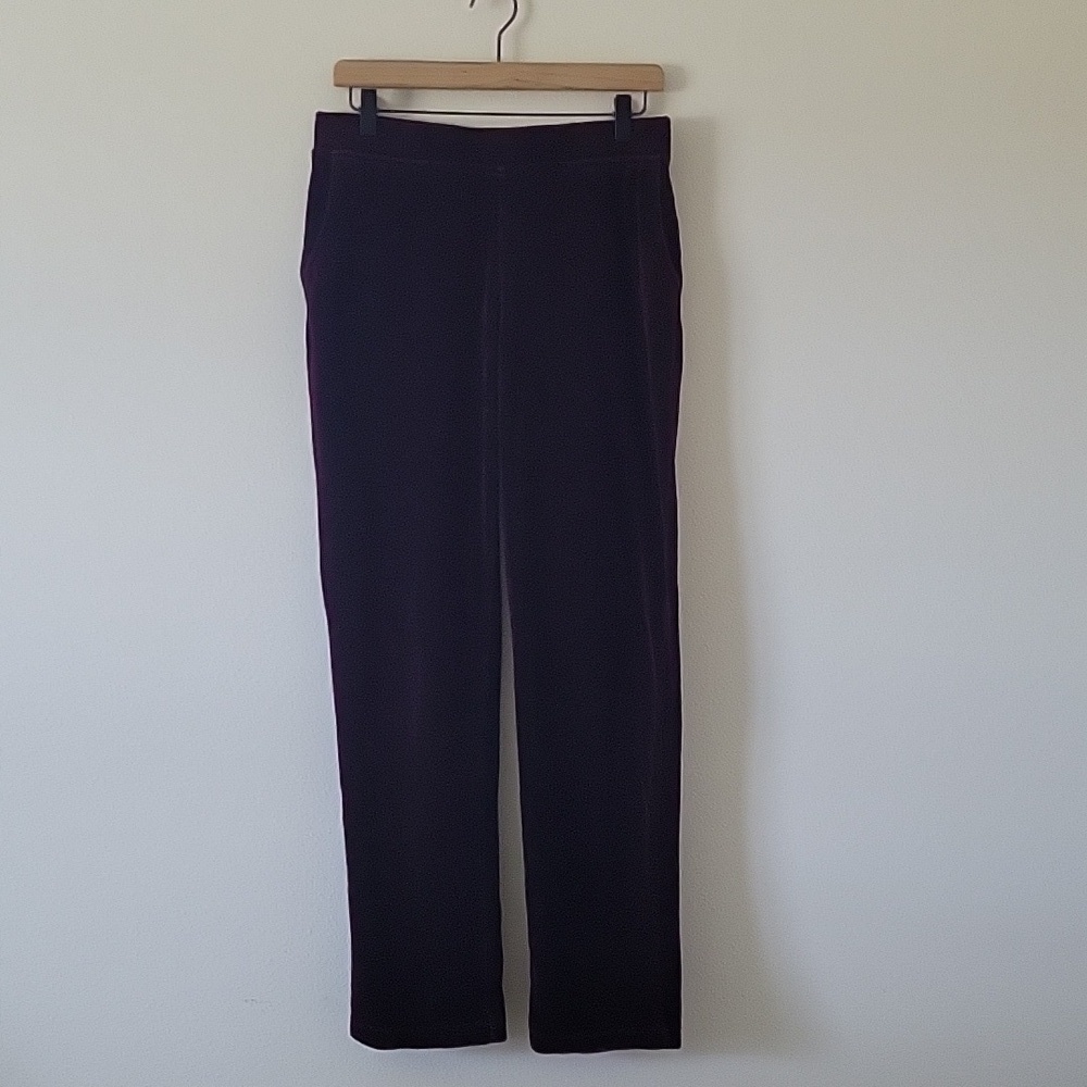 Chico's Zenergy Plum Velour Slim Pull-on Pants Size Small